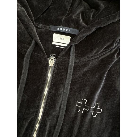 Ksubi - Ritzy Infinity Zip Front Hoodie in Black & Silver - Picture 2 of 5